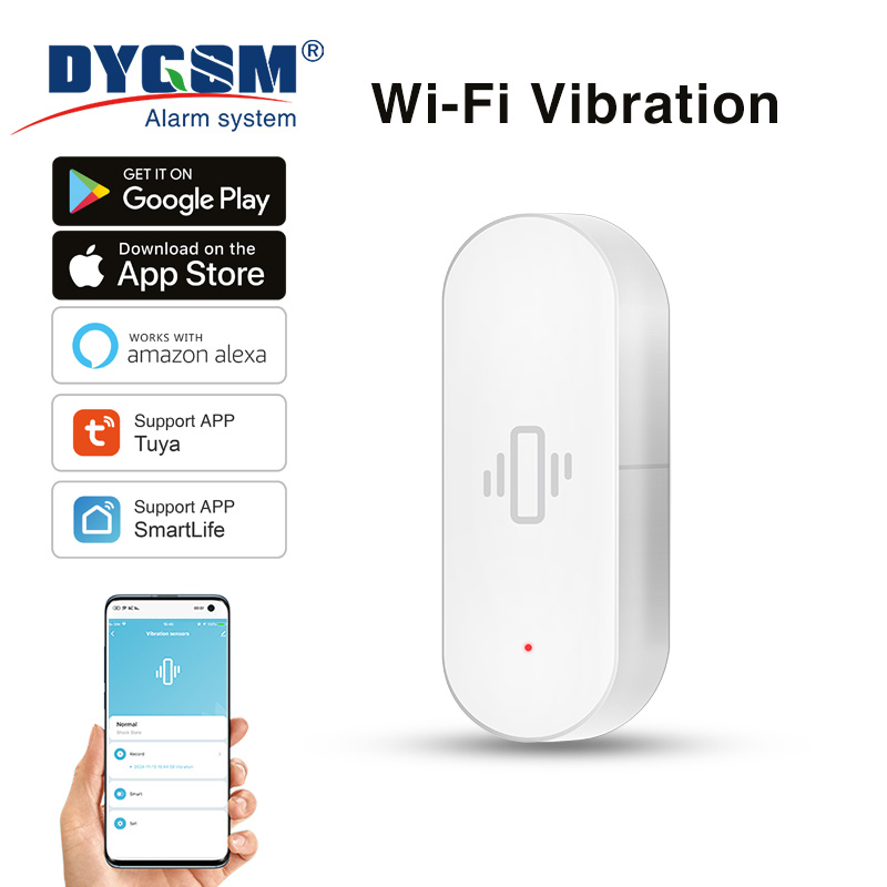 Smart Home Living - Sensor Getaran WiFi Tuya, Deteksi Sensitif,