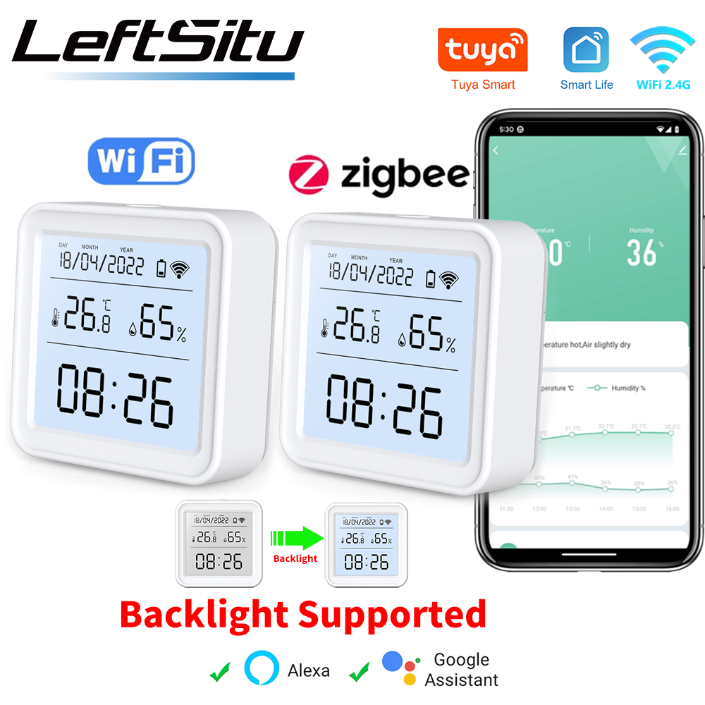 Smart Home Design - Zigbee Tuya termometer detektor temperatur, pengukur