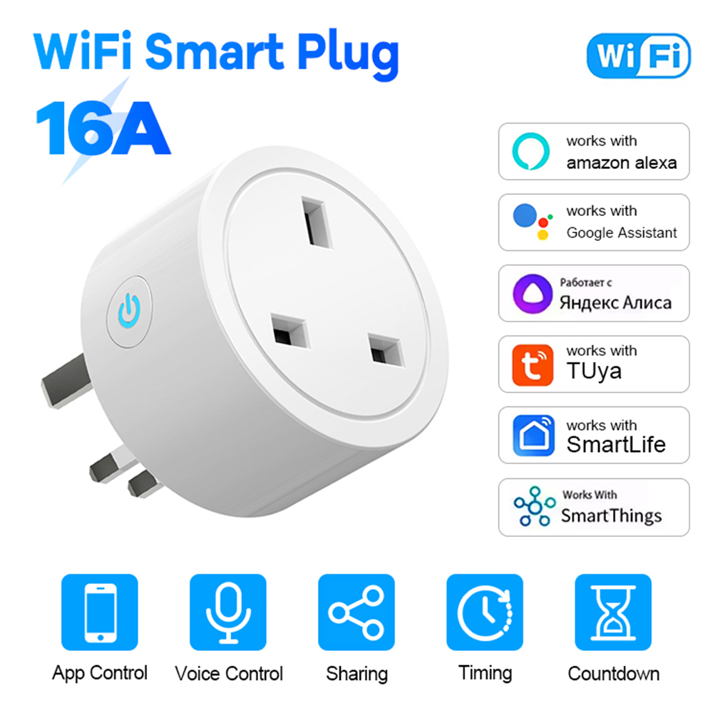 Smart Home Energy App - WiFi Smart Plug 16A Soket Inggris