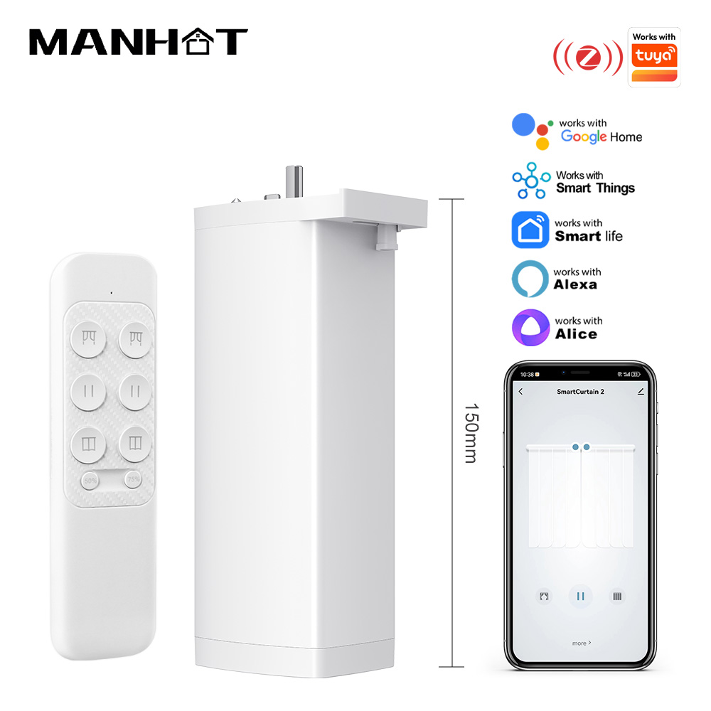 Curtain Motor - Bekerja dengan Tuya 155MM 4rd Smart