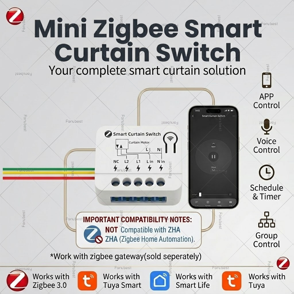 Curtain Motor - Modul Sakelar Tirai Pintar ZigBee Relay