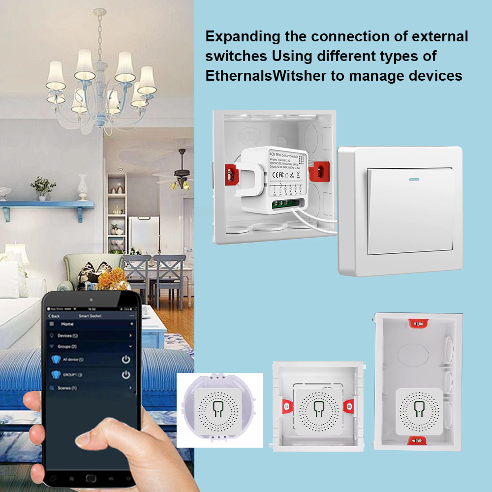 Tuya WiFi Smart Switch 1/2/3/4 - Smart Home Voice Control ulasan dan harga