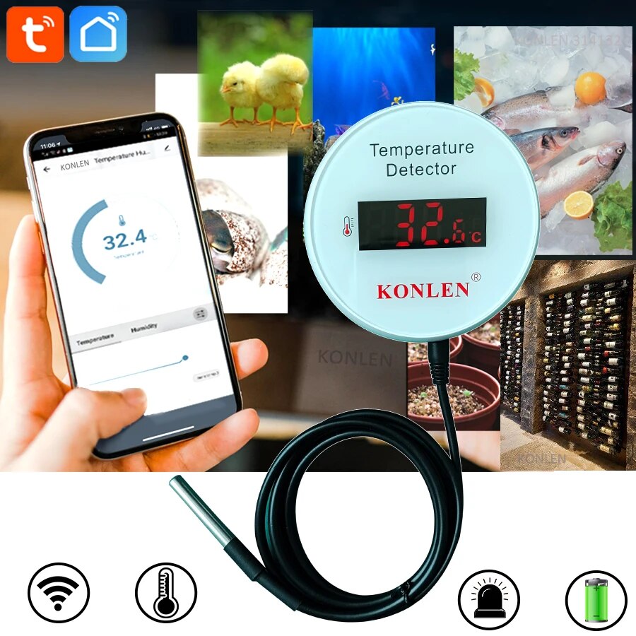 KONLEN Tuya Sensor temperatur  - Smart Home Design ulasan dan harga