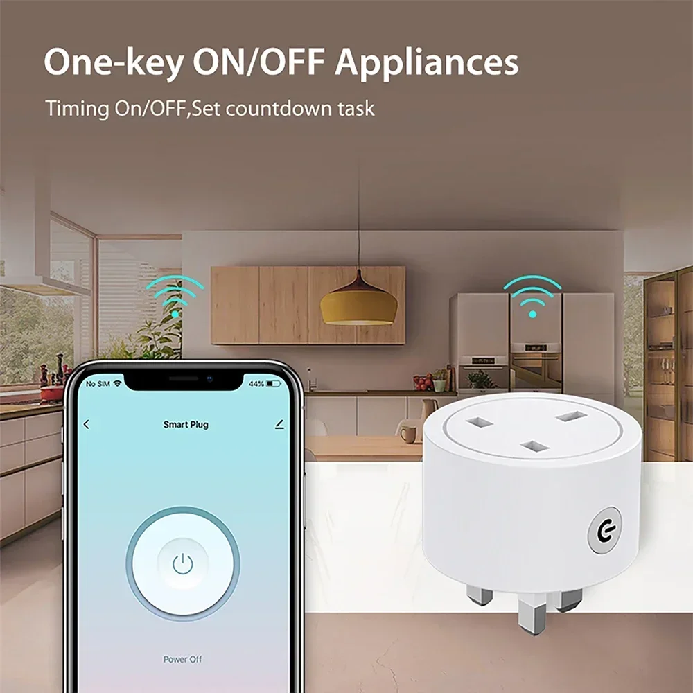 Zigbee Smart Plug 16A Soket UK - Smart Home Energy App ulasan dan harga
