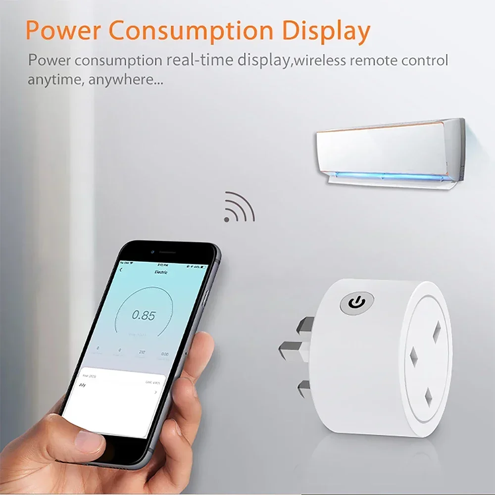 Zigbee Smart Plug 16A Soket UK - Smart Home Energy App ulasan dan harga