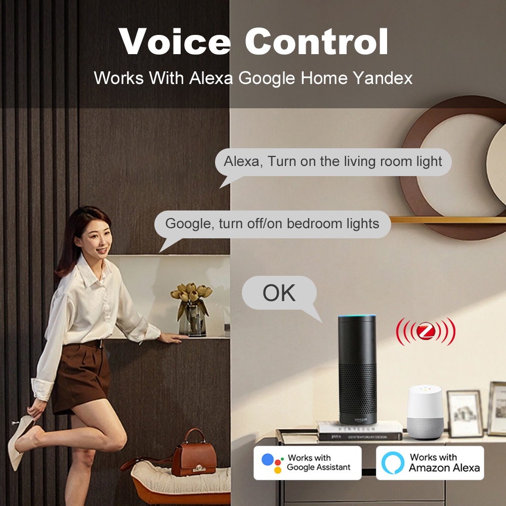 Smart Life ZigBee Saklar Tombo - Smart Home Voice Control ulasan dan harga