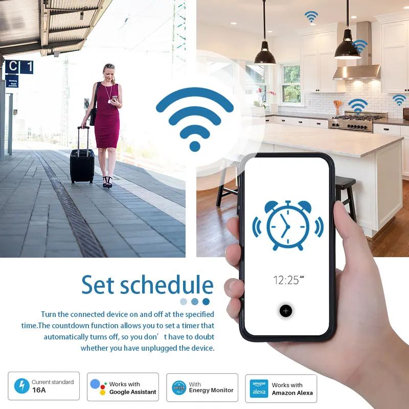 20A EU Smart Plug Wifi Socket  - Smart Home Energy App ulasan dan harga