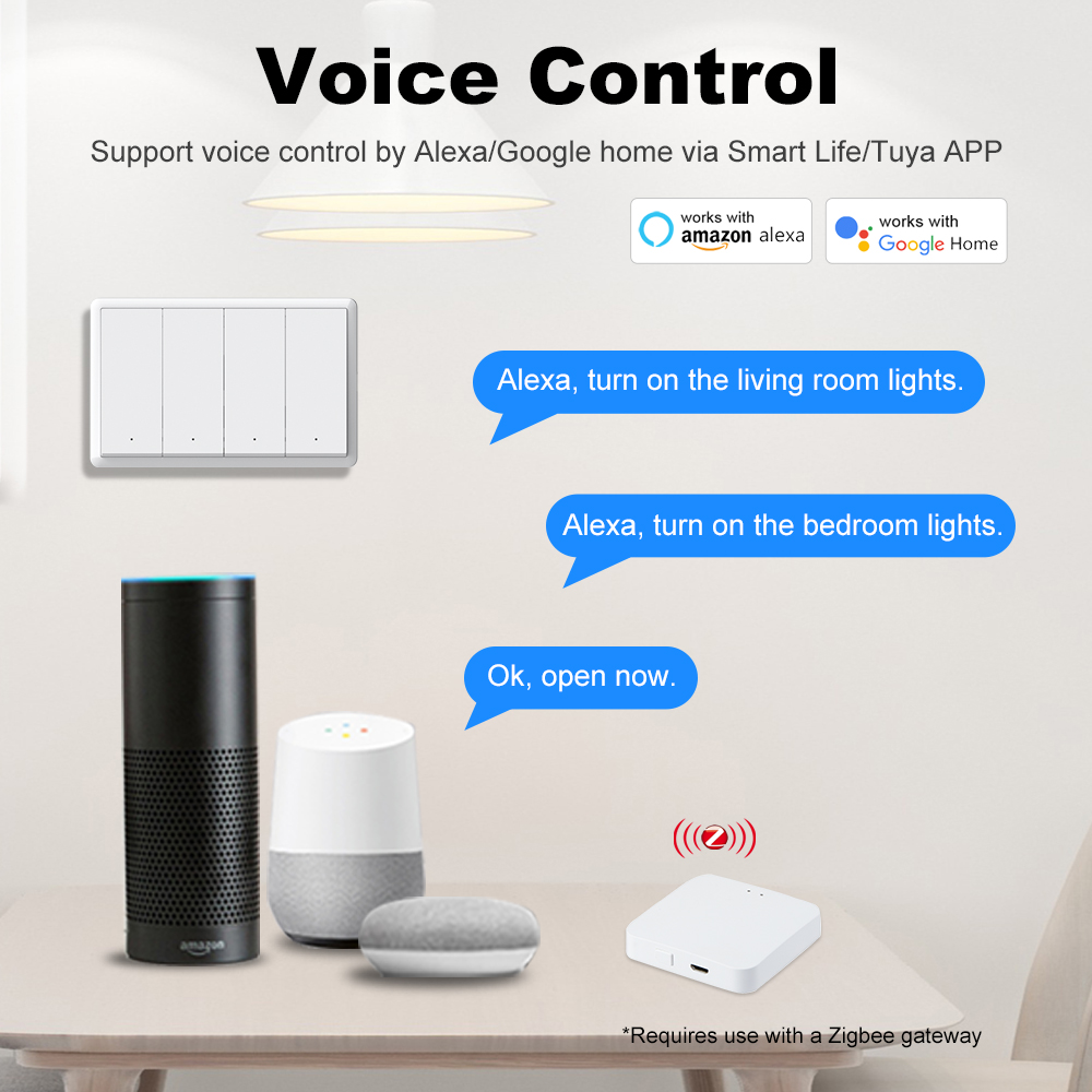 MANHOT ZigBee3.0 Smart Switch  - Smart Home Voice Control ulasan dan harga